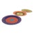 Set of Three Glazed Ceramic Concentric Circle Plates With Gold Leaf Details Signed For Sale