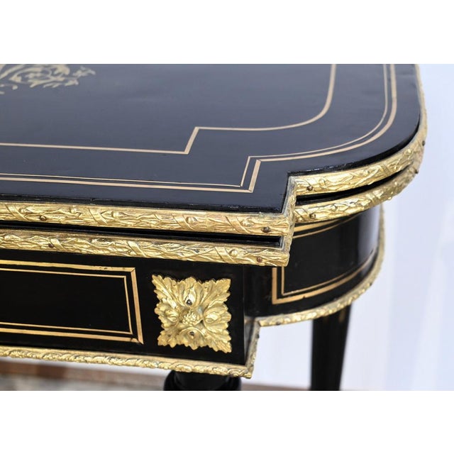 Wood Console Table of Blackened Wooden Games, 19th Century For Sale - Image 7 of 18