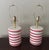 1990s Kate Spade Pink Striped Ceramic Cylinder Lamps Shades - Set of 2 For Sale - Image 6 of 7