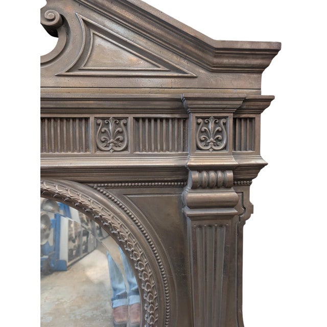 Early 21st Century Neoclassical Cast Iron Overmantel Mirror For Sale - Image 4 of 6