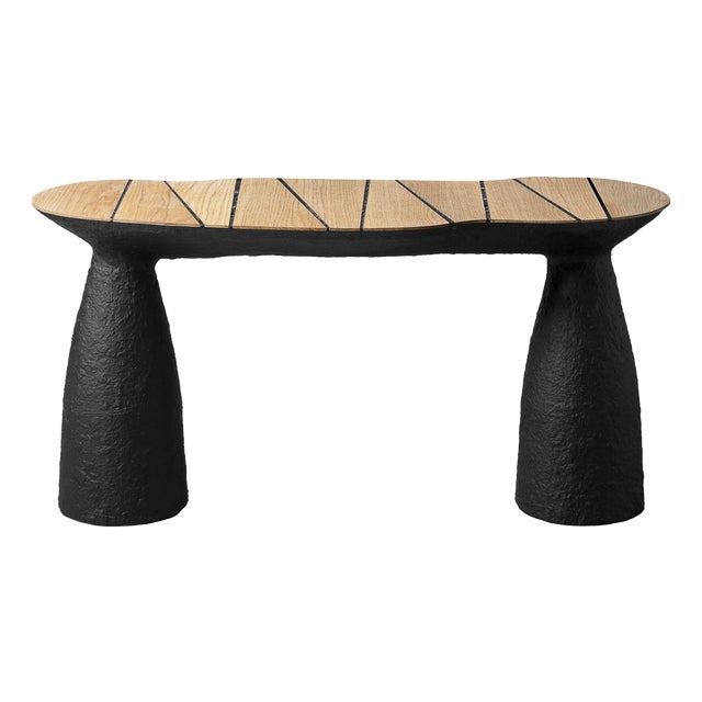 Modern Minimalist Black Bench by Donatas For Sale
