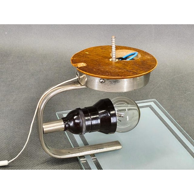 Gold Art Deco Glass Wall Lights, Czechoslovakia, 1940s, Set of 2 For Sale - Image 8 of 11