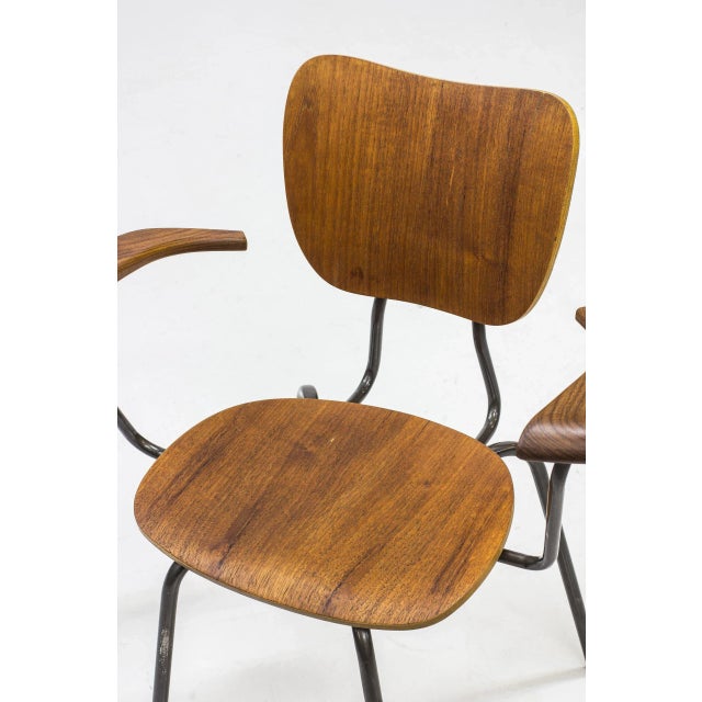 Mid-Century Swedish Tubular Steel and Teak Armchair For Sale - Image 14 of 16