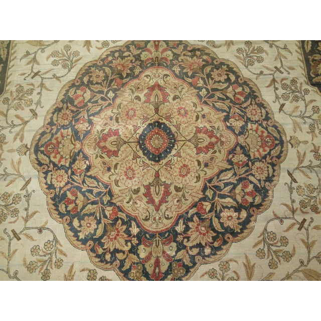 Late 20th Century Zabihi Collection Late 19th Century Antique Persian Tabriz - 10'8" x 15' For Sale - Image 5 of 6