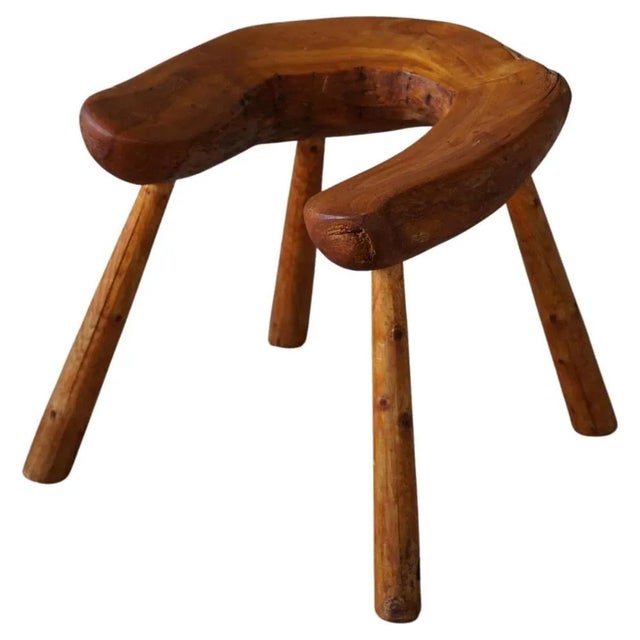 Swedish Pine Wabi Sabi Stool in Pine, 1950s For Sale - Image 11 of 11