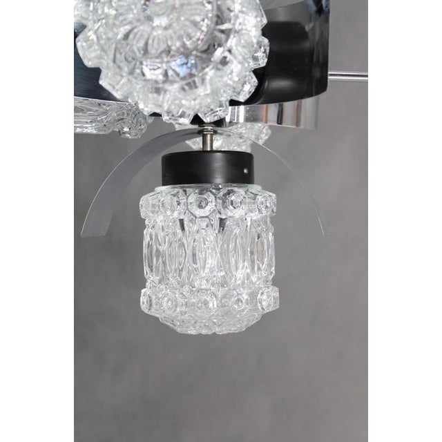 Glass Chandelier, Czechoslovakia, 1970s For Sale - Image 9 of 15