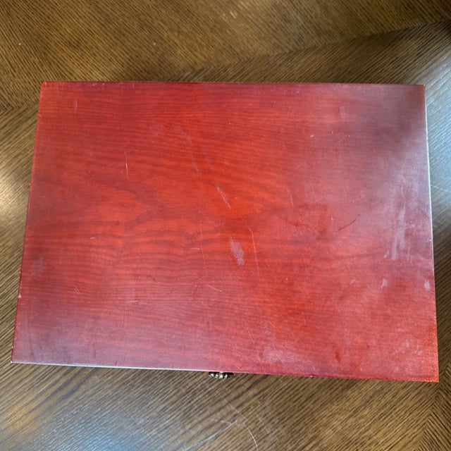 Wood Felt Lined Flatware Box For Sale - Image 7 of 8