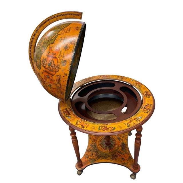 Vintage Italian-Style Globe Bar Cart For Sale - Image 4 of 12