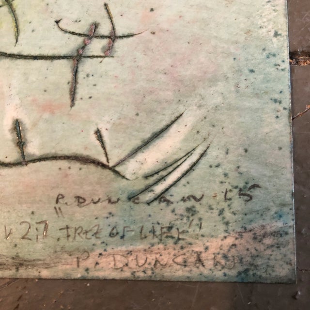 Original Contemporary Peter Duncan Abstract Encaustic/Drawing “Tree” Painting For Sale - Image 4 of 5