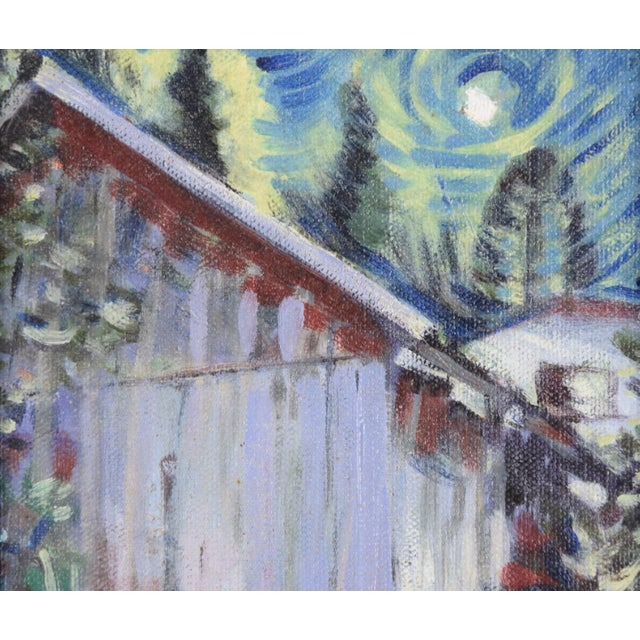 Contemporary "Moon I", Contemporary Small-Scale Nocturnal Landscape by Cheryl Petty For Sale - Image 3 of 9