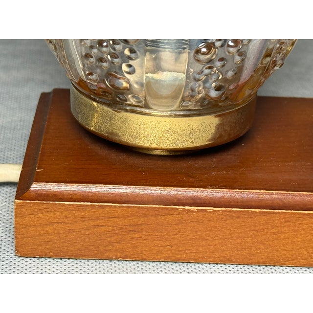 Brown Vintage Table Lamp with Bubble Glass Shade, 1970s For Sale - Image 8 of 12
