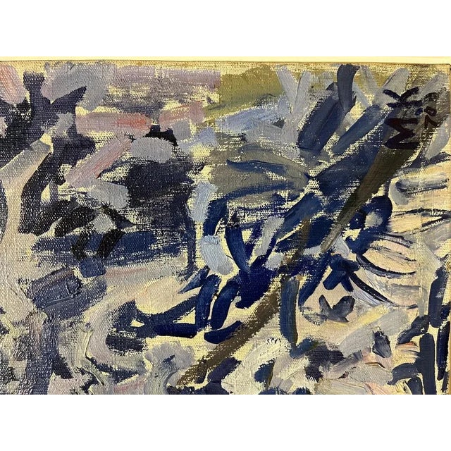 1970s Maya Kopitzeva, Red Roses on Blue Tablecloth, 1970s, Oil on Canvas For Sale - Image 5 of 7