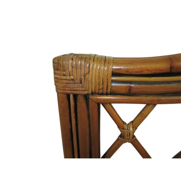 1990s Safavieh Brown Multi Rattan Wicker Trellis Headboard Wood Accent Queen For Sale In Naples, FL - Image 6 of 7