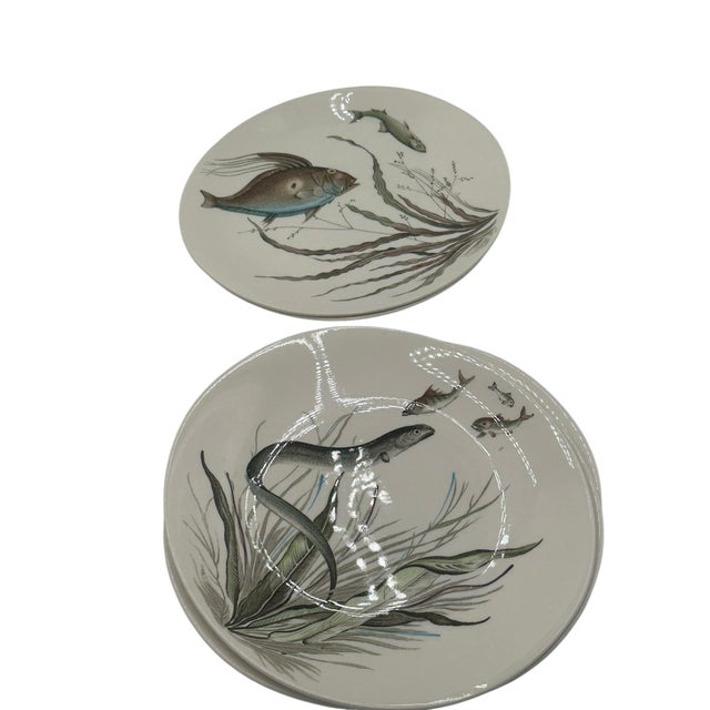 Mid 20th Century Set of 11 Vintage Johnson Brothers Fish Dinner Plates - 6 Patterns For Sale - Image 11 of 18