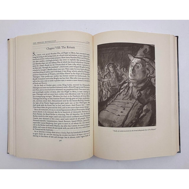 Red The French Revolution History by Thomas Carlyle Hardcover Book in Slipcase 1956 For Sale - Image 8 of 9