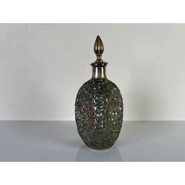 Antique Chinese Export Decanter & Stopper With Silver Overlay For Sale - Image 13 of 13