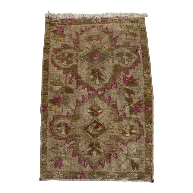 Turkish Anatolian Vintage Small Rug For Sale
