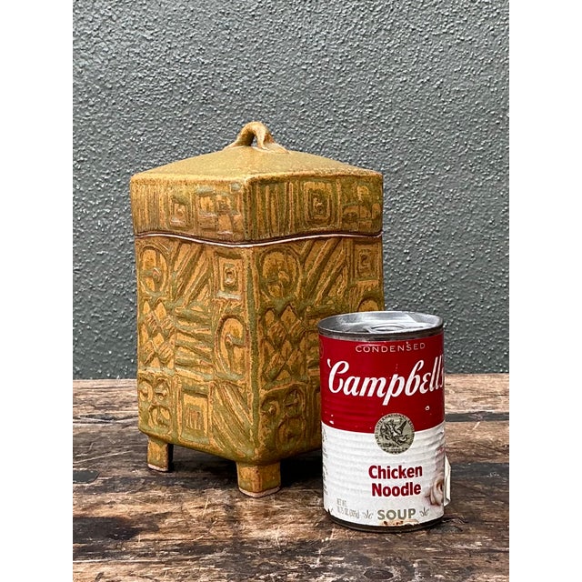 Ceramic Vintage Textured Ceramic Lidded Box For Sale - Image 7 of 13
