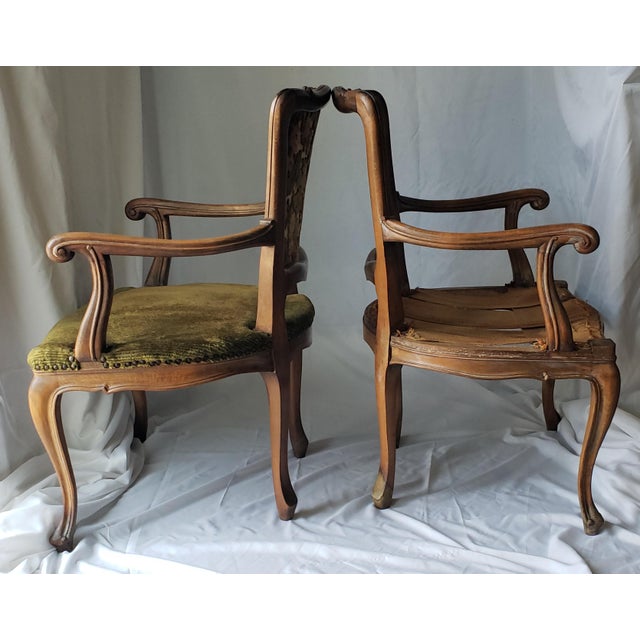 Wood Pair of 19th Century French Louis XV Cabriolet Miniature Armchairs For Sale - Image 7 of 13