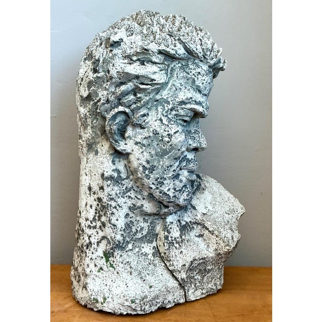 Vintage Weathered Stone Bust Wall Sculpture For Sale In West Palm - Image 6 of 14