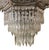 Impressive 19th century French Empire chandelier featuring a gilt bronze frame with cascading crystal bead swags and...
