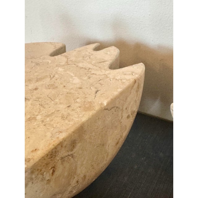 Tan Vintage Italian Travertine Sculptural Bookends Postmodern / Organic Modern – Circa 1970s–1980 For Sale - Image 8 of 12