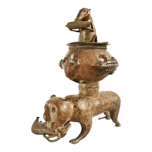 Antique Ashanti Bronze Animal Vessel