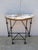 32" Classic Iron Demilunes With Rustic Tops - a Pair For Sale - Image 4 of 6