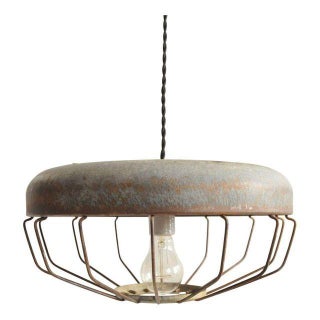 Antique Chicken Feeder Pendant Lamp II For Sale