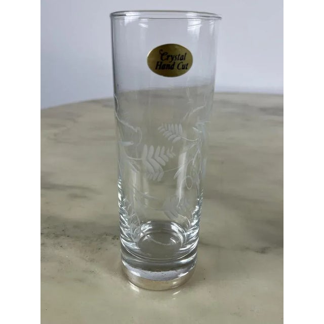 Six hand -engraved crystal glasses, at the base they have an 800 silver band. They are in the 70s. Intact, have...