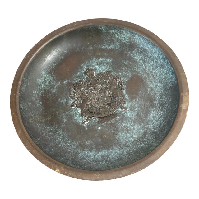 Antique Bronze Canadian Heraldry Crested Plate For Sale