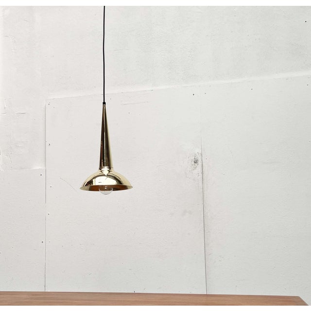 Mid-Century Modern Danish Brass Kone Pendant Lamps, 1950s, Set of 2 For Sale - Image 14 of 18