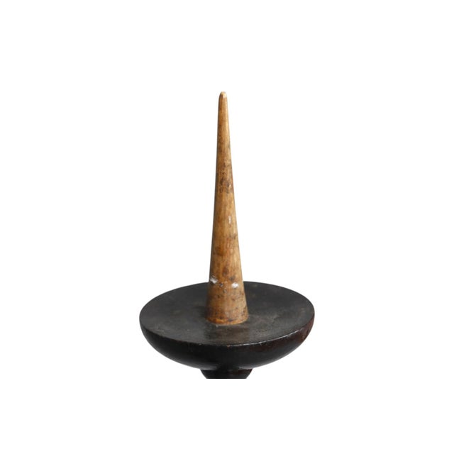 Spool Turned Pricket Floor Candlestick Holders, a Pair For Sale - Image 4 of 6