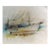Mid 20th Century Boat in Dry Dock Oil Pastel Drawing For Sale
