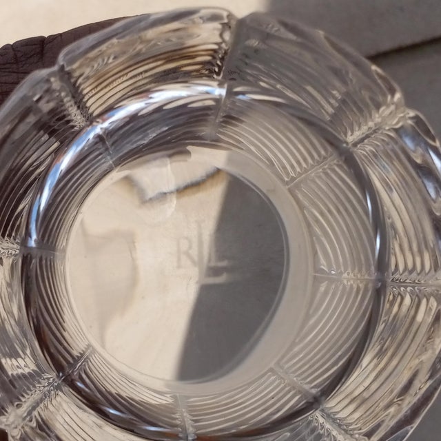 1990s Ralph Lauren Crystal Herringbone 2x Double Old Fashioned Glasses For Sale In New York - Image 6 of 8