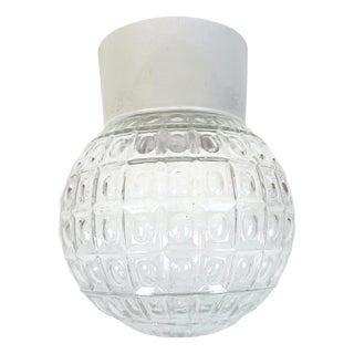 Vintage White Porcelain Ceiling Light, 1970s For Sale