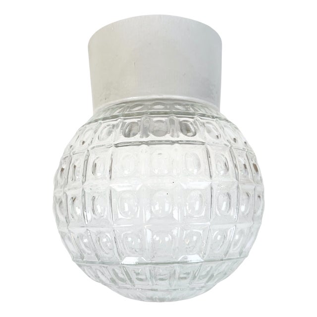 Vintage White Porcelain Ceiling Light, 1970s For Sale