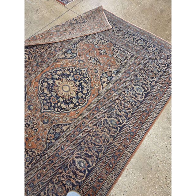 Textile 19th Century Rare Size Hadji Jali Li Tabriz rug no. 10958 For Sale - Image 7 of 8