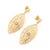 18k Yellow Gold Asian Antique Style Diamond Leaf Drop Earrings- A Pair For Sale - Image 4 of 8