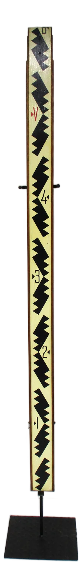 Wpa Folk Art Styled Survey Stick With Wrought Iron Stand (A)