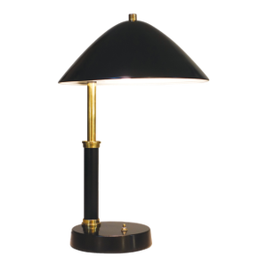 Norman Bel Geddes Art Deco Streamline Moderne Brass Black Table Lamp 1930 Markel
