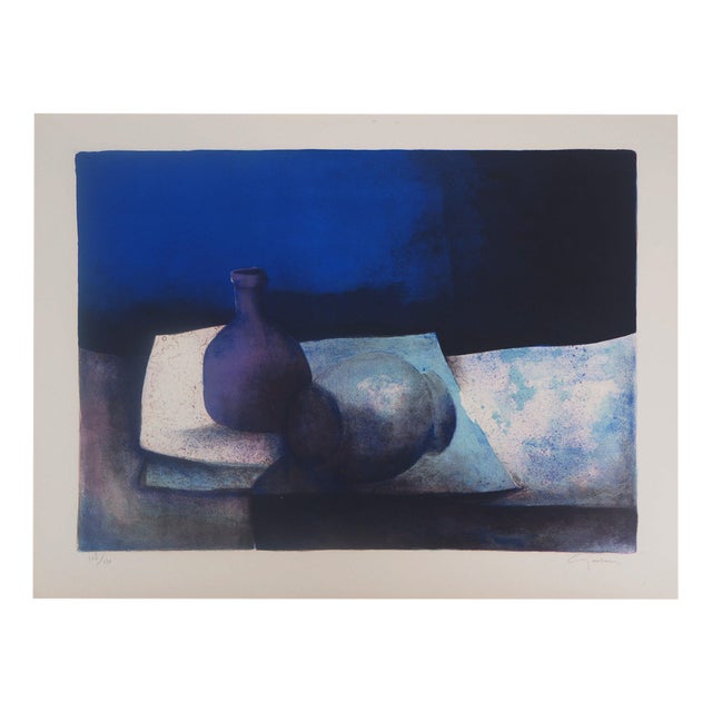 Claude Gaveau, Nature morte au vase bleu, Lithograph For Sale
