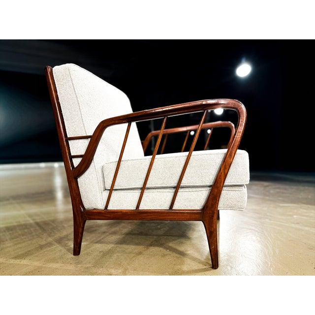 Mid-Century Brazilian Armchairs by Rino Levi, Hardwood & Boucle, 1960s For Sale - Image 11 of 16