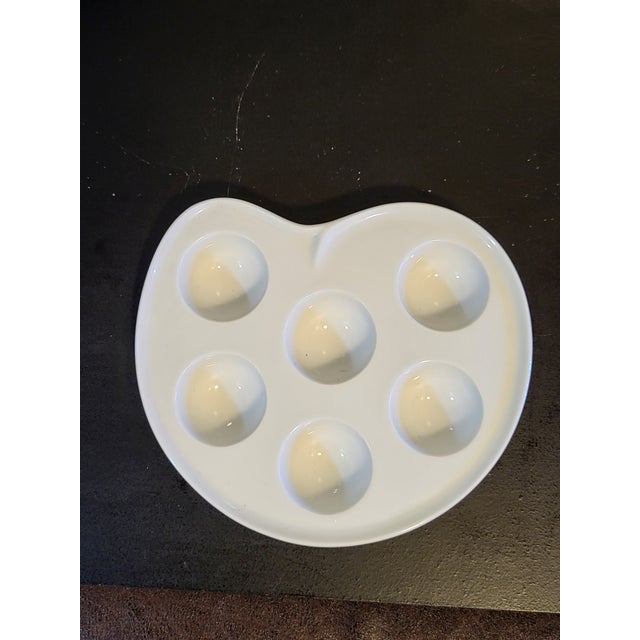 1970s White Porcelain Escargot Baking Dish France For Sale - Image 5 of 13