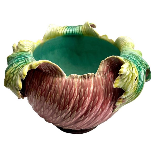 Brilliant Handmade Majolica Hand-glazed Art Nouveau planter jardinière, 1920. Imperiale Royale, NIMY Handmade and hand-...