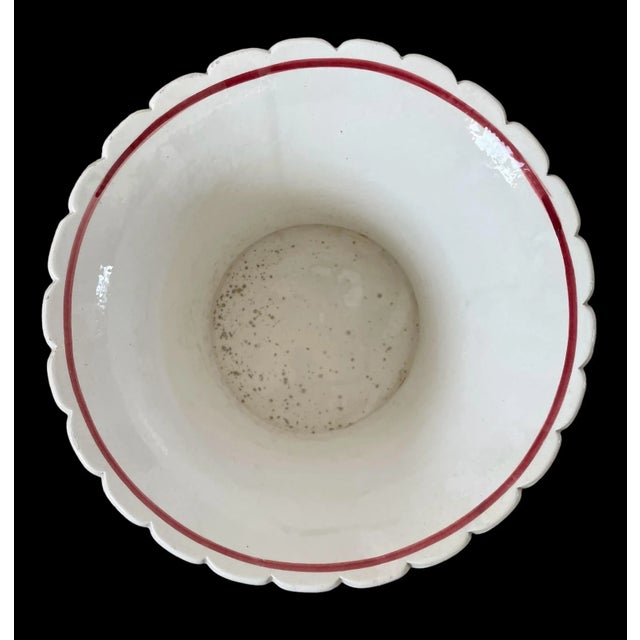 Vintage Ceramic Hand,-Painted Floral Cache-Pot or Planter. Made in Spain. Pink, Red, White. For Sale In San Francisco - Image 6 of 11