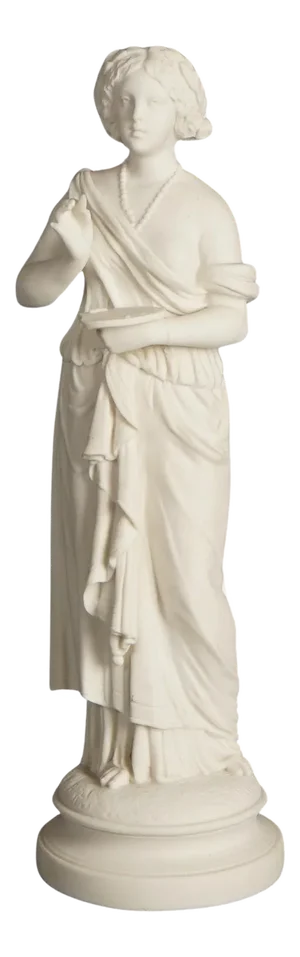 Antique Neoclassical Bisque Porcelain Figure of a Classical Woman, 1850