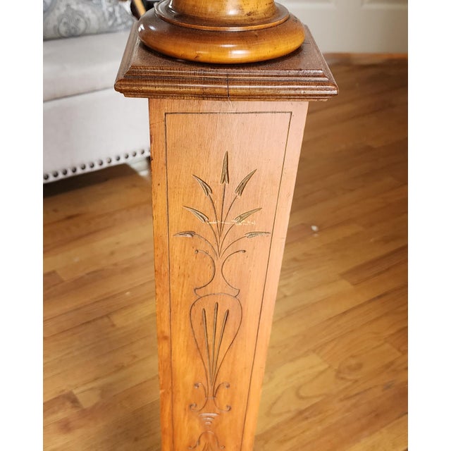 Early 20th Century Vintage Neoclassical Revival Style Wooden Display Pedestal Stand For Sale - Image 5 of 9