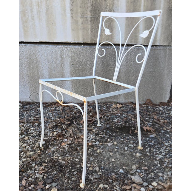 Mid-Century Modern Vintage Salterini Style Wrought Iron Dining Chairs - Set of 4, Attributed For Sale - Image 3 of 12