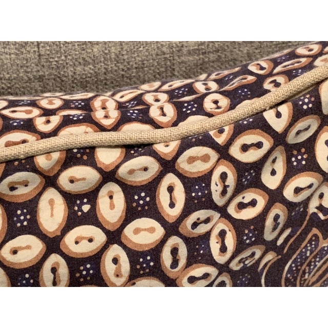 Asian Contemporary Square Pillow Newly Made From Vintage Batik Cotton Fabric For Sale - Image 3 of 4